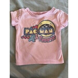 1980s PAC-MAN Kids Kids Pink T-SHIRT 2T Pacman SINGLE STITCH Vintage EUC Rare